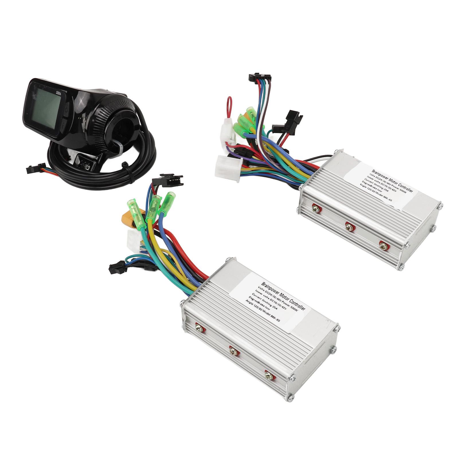 

Electric Bicycle Brushless Controller Kit 24V 36V 48V 500W 25A Lithium Battery Dual Drive Brushless Motor Controller