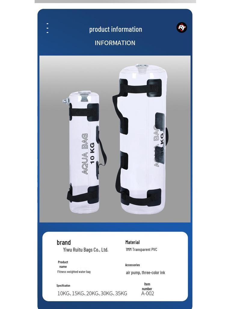 Transparent PVC Water-Filled Fitness Weight Bag - Squat and Exercise Equipment