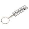 Outdoor Stainless Steel Emergency Survival High Decibel Double Tube Whistle with Keychain