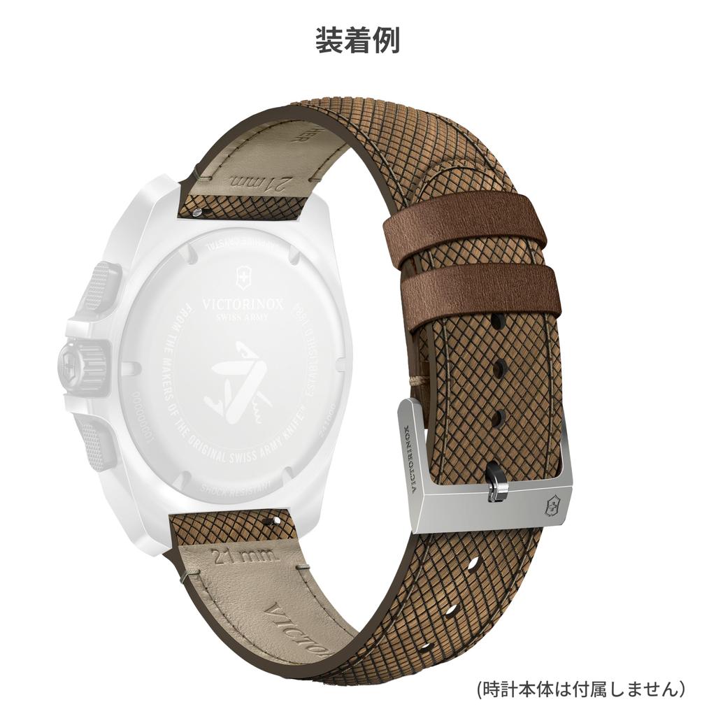 Victorinox Watch Wood Strap with Pin Lightweight and Brown D2-TI Band, 21mm, Tool-Free Buckle, Breathable, [V.60052]