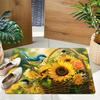 1PC Sunflower Pattern Kitchen Rugs Non-Slip Home Door Mats Pop Design Bathroom Rug Bath Mat Carpet for Home Sink Laundry Decor
