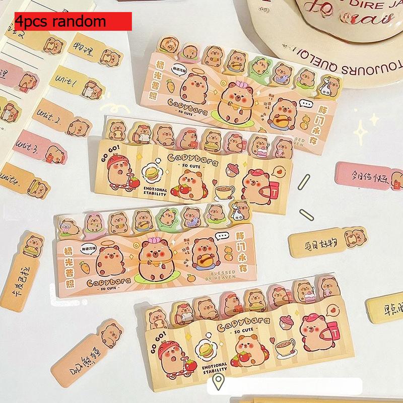 Kapibara Notes Cute Rows and N Times Gift Sticky Cartoon Capybara Index Message Memo Pad Kawai Stationery Office School Supplies