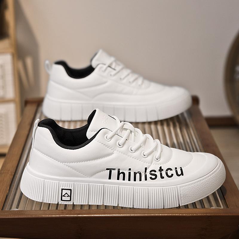 2024 Spring New Korean Version Men's Casual Shoes Low-top Thick-soled Breathable Sports Board Shoes Fashionable Versatile Men's Shoes