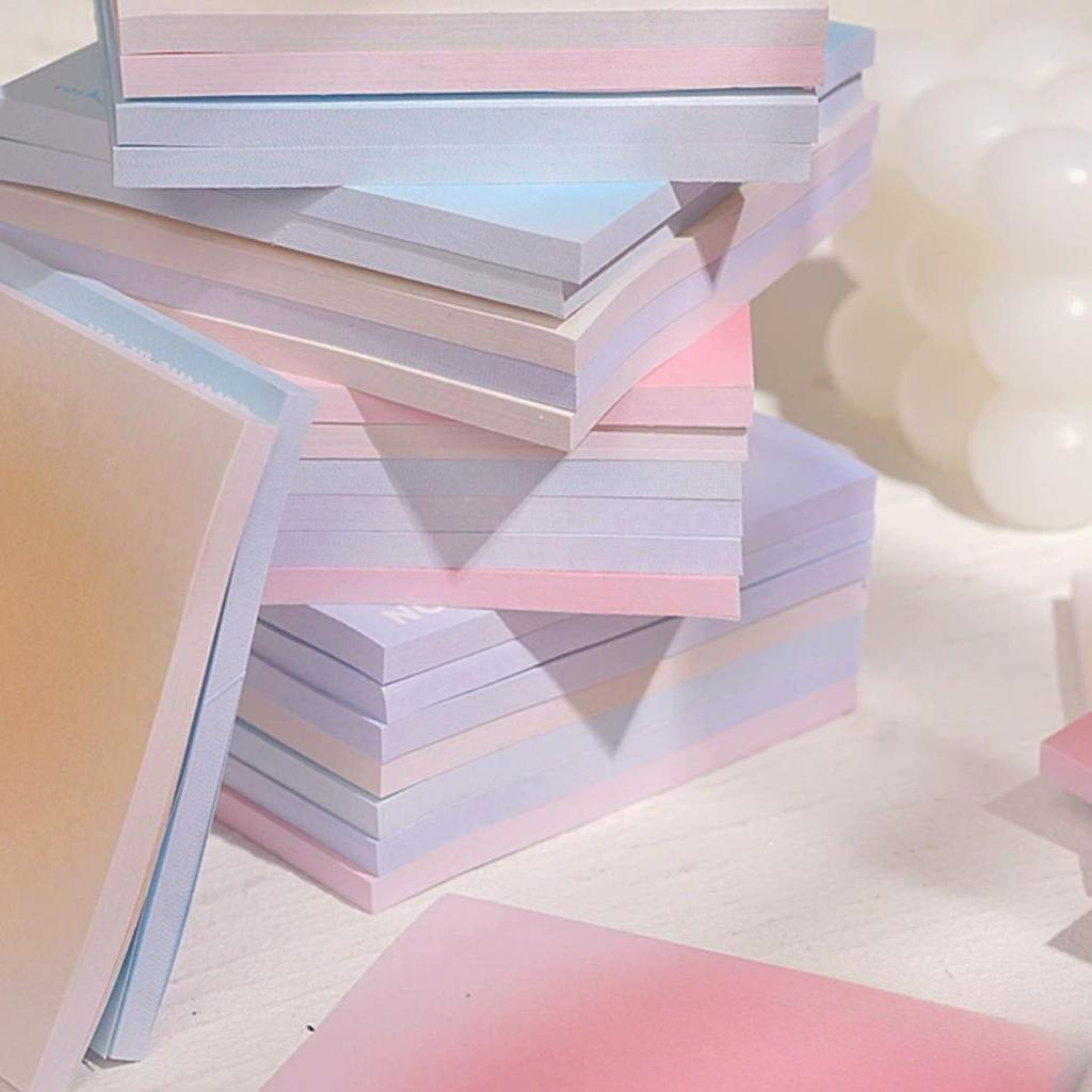 Colorful Gradient Sticky Notes - High-Value Adhesive Memo Paper for Students
