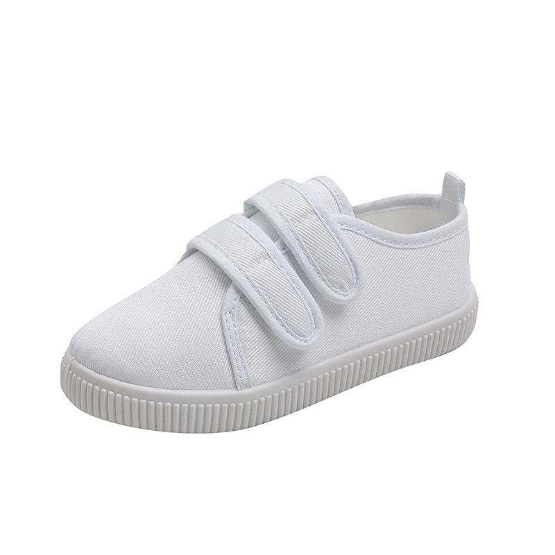 Children's performance boys and girls little white shoes canvas shoes new indoor non-slip kindergarten students dance shoes