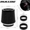 RULLINE 76mm 89mm 102mm Air Filter 3" 3.5" 4" Cold Air Intake Universal Clamp-On Air Filter Three Different Size High Flow Round Tapered Cone Cool