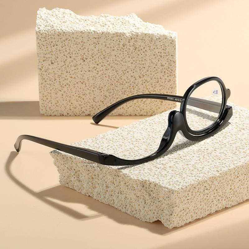 Magnifying Rotating Makeup Reading Glasses Women Flip Down Lenses Cosmetic Eyeglasses Folding Eye Make Up Eyewear