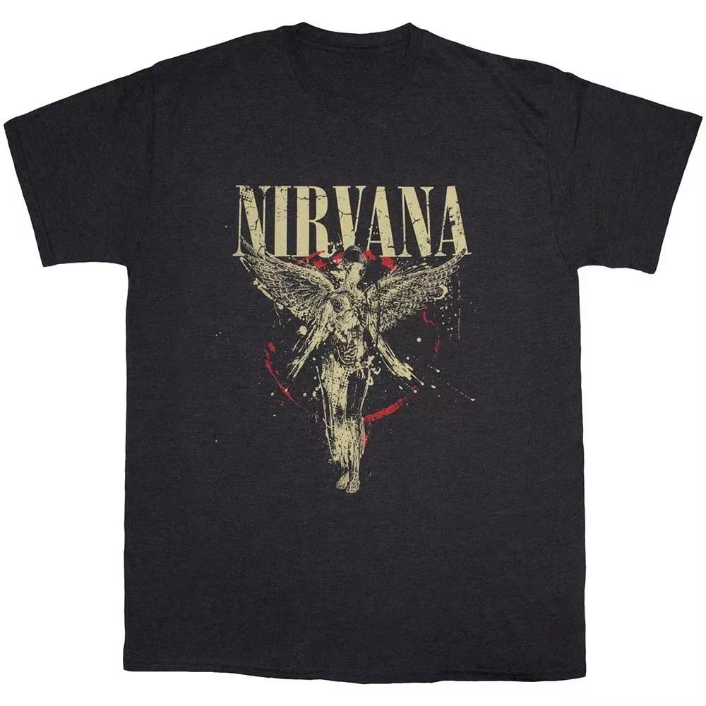 2026 Mens 100Cotton Y2k Band Graphic Hiphop Shirt Garbage Rock Nirvana Suitable for Both Men and Women Summer Printed Tshirt 2XL
