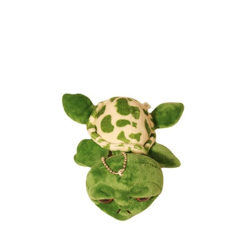 Adorable Big Eye Turtle Plush Pendant Soft Pp Cotton Filled Keychain For Bags