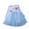 Frostprinsessklänning för flickor, Elsa Långärmad Baby Bomull Höstoutfit, Barnens Puffig Tyllklänning, Födelsedagsklänning