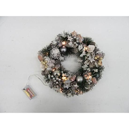 Toyosekisou Christmas Christmas LED Snow 41201 Decoration, Wreath, White,