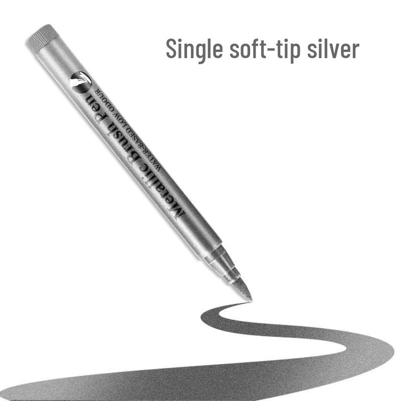 Metallic Gold & Silver Highlighter Pen - Waterproof Red & Graffiti Signature Marker