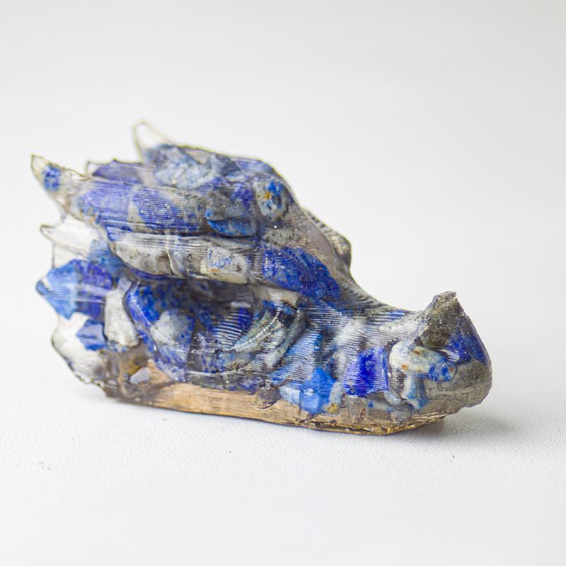 Resin Crystal Dragon Head Figurine With Natural Waterstone For Home Office Decor