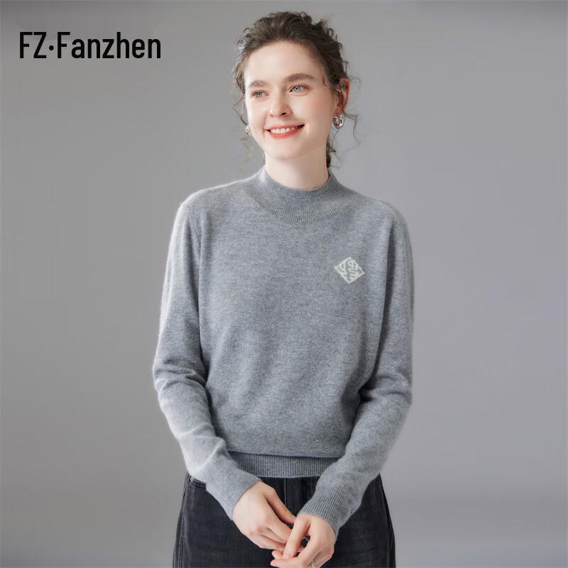 Fanzhen Women's Cashmere High-Neck Pullover Sweater
