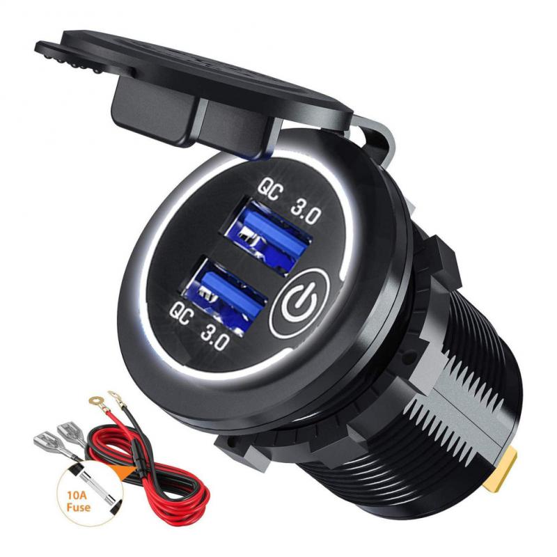 Qc3.0 Qualcomm Fast Charging Portable Multifunctional Easy To Install 12-24v Voltage Vehicles Car Interior Universal Durable