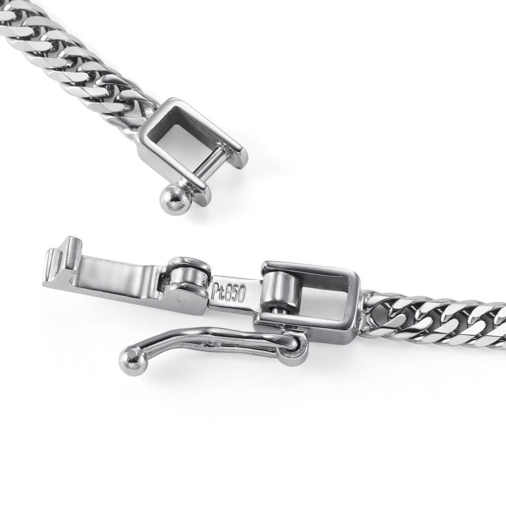 Speranza Platinum 850 Curb Chain Folding Choice of Certified by the Japan Platinum Chain Necklace, 6-Sided Double, 11g, 50cm, Chain, Pt850, Mint,