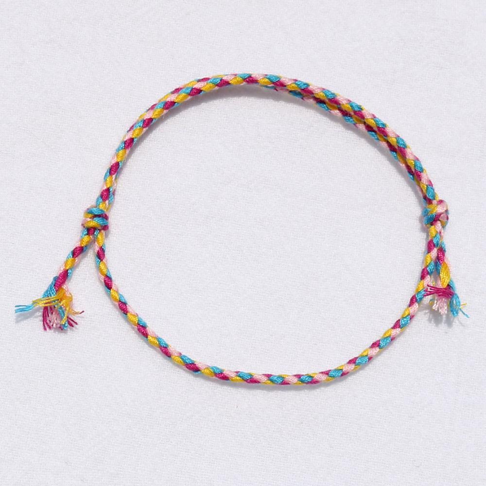 Eenvoudige Kleur Gevlochten Katoenen Touw Mannen Armband Retro Tibetaans Handgewreven Vrouwen Meerlaags Armband Mode Sieraden Accessoires