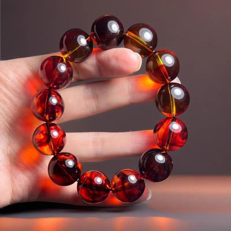 Damen Blutbernstein Quadrat Honigwachs Armband - Vielseitiger Chinesischer Stil Schmuck