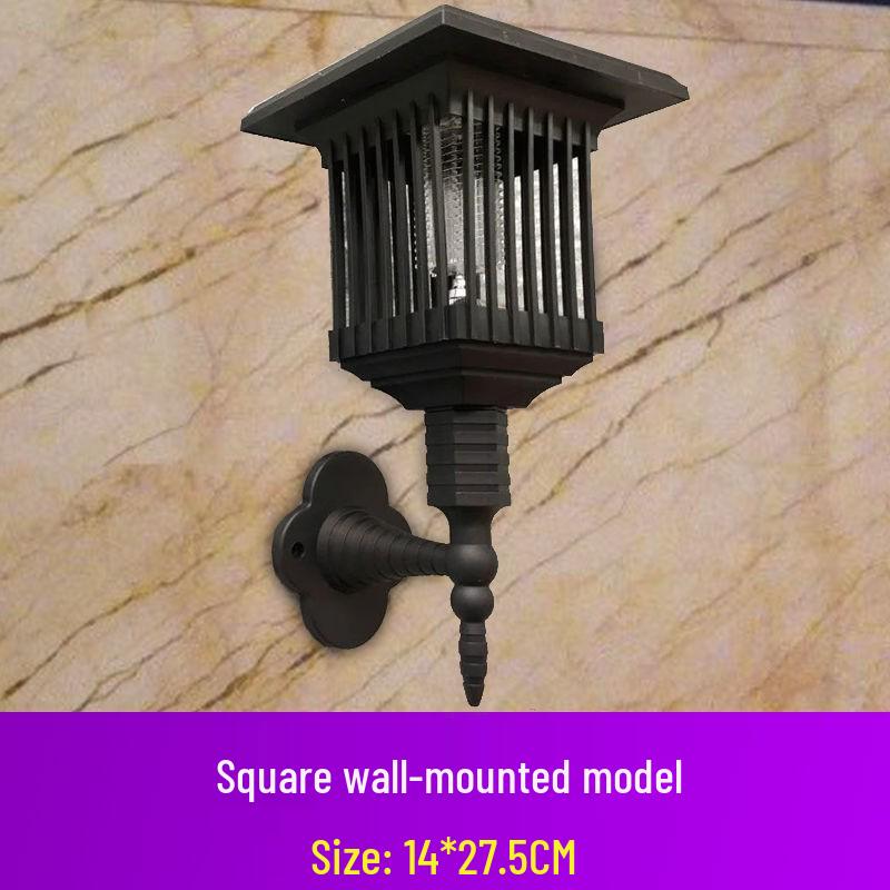 Outdoor Solar Mosquito Killer LED Lamp with Electric Shock - Insect Trap & Repellent for Home, Farm, or Courtyard.