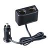 SEIWA Car Accessories Cigarette Lighter Socket Cord Type Plug 7A 1m Extension/Splitter, 2-Socket F315, Protection, 12V/24V Compatible, Output, Approx.