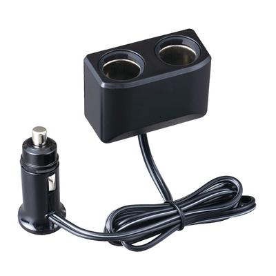 SEIWA Car Accessories Cigarette Lighter Socket Cord Type Plug 7A 1m Extension/Splitter, 2-Socket F315, Protection, 12V/24V Compatible, Output, Approx.