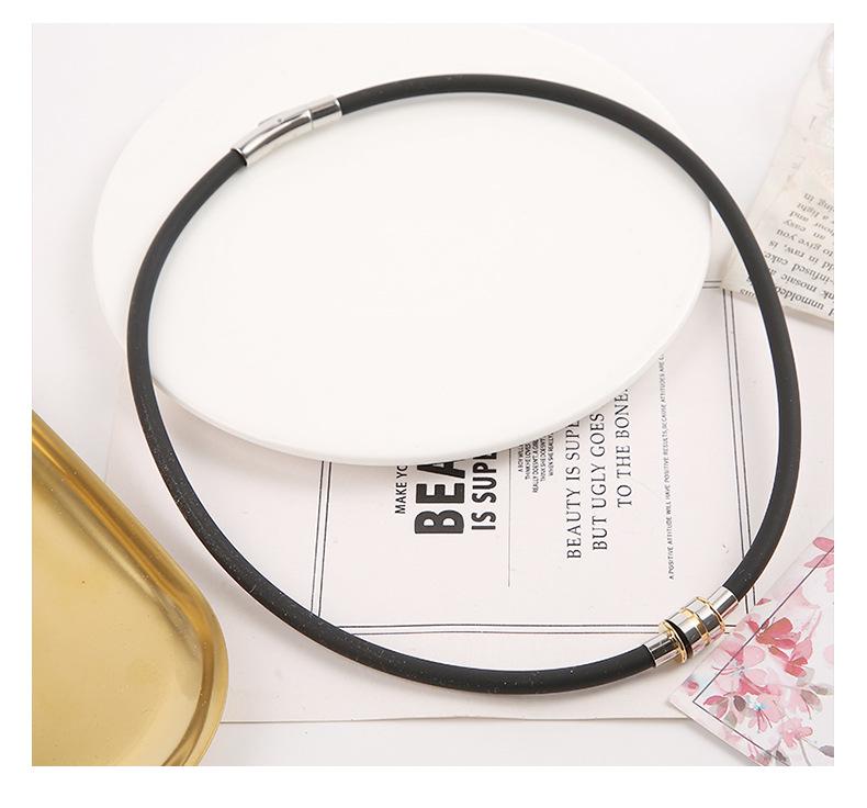 Men's Titanium Steel Negative Ion Silicone Choker Pendant - Unisex Fashion Jewelry