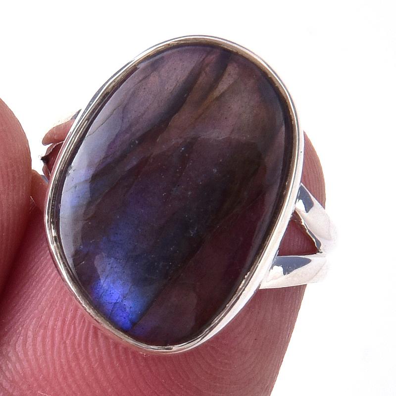 

Natural Labradorite Gemstone Handmade 925 Solid Sterling Silver Ring Size 6 c2o14