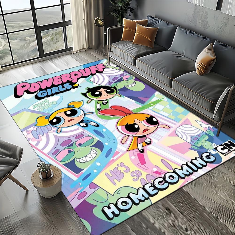 27 Style New Kawaii P-Powerpuff Girl Cartoon Carpet Rug for Living Room Bedroom Home Sofa Decoration,Kid Play Non-slip Floor Mat