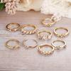 Trendy Star and Moon Rhinestone Retro Knuckle Ring for Women