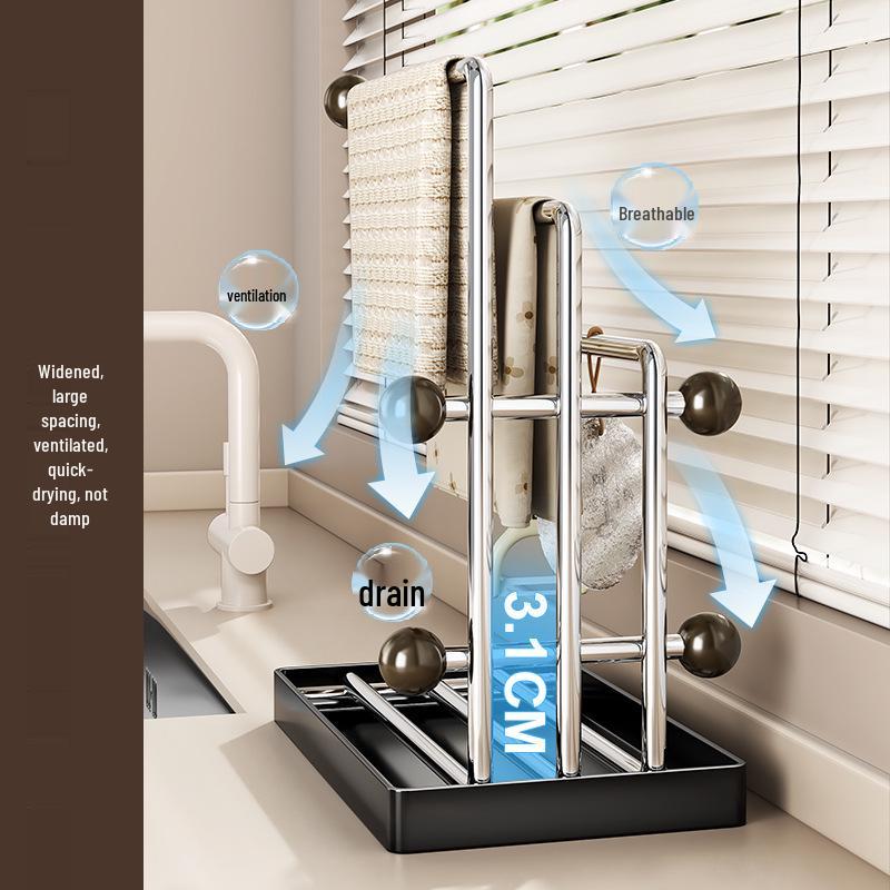 Stainless Steel Multifunctional Kitchen Rack for Cloth & Sponge Storage