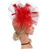 FOMIYES Red Mesh Fascinator Headband and Hair Clip, Cocktail Tea Party Hat for Women, Wedding and Special Occasion Accessories