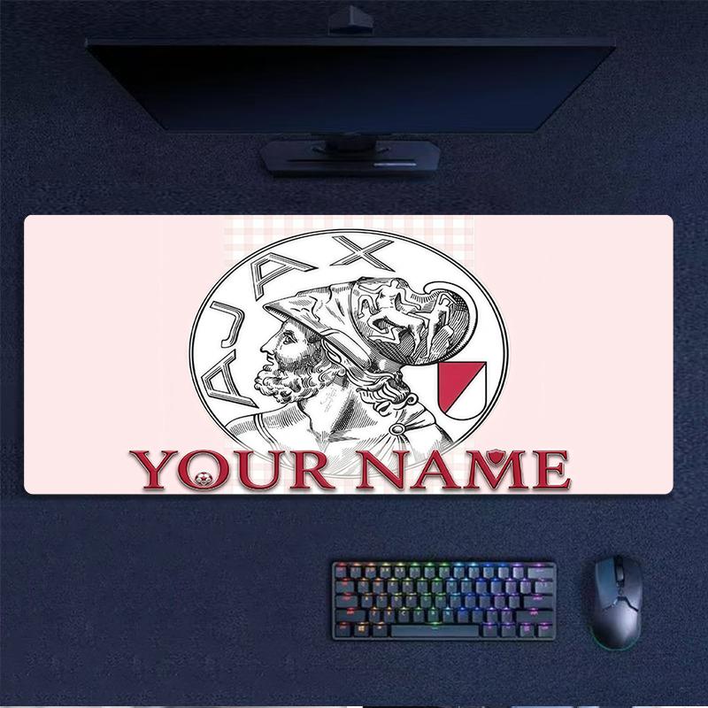 Custom Name,AFC Ajax Mouse Pad, Large Gaming Desk Mat, Non-slip XXL Mousepad for Laptop & Tablet, Mini PC Playmat with Stitched Edges
