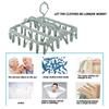 32 Clips Folding Clothes Hanger Socks Drying Rack Portable Rack Clothespin Windproof Sock Dryer for Hanging Underwear Lingerie