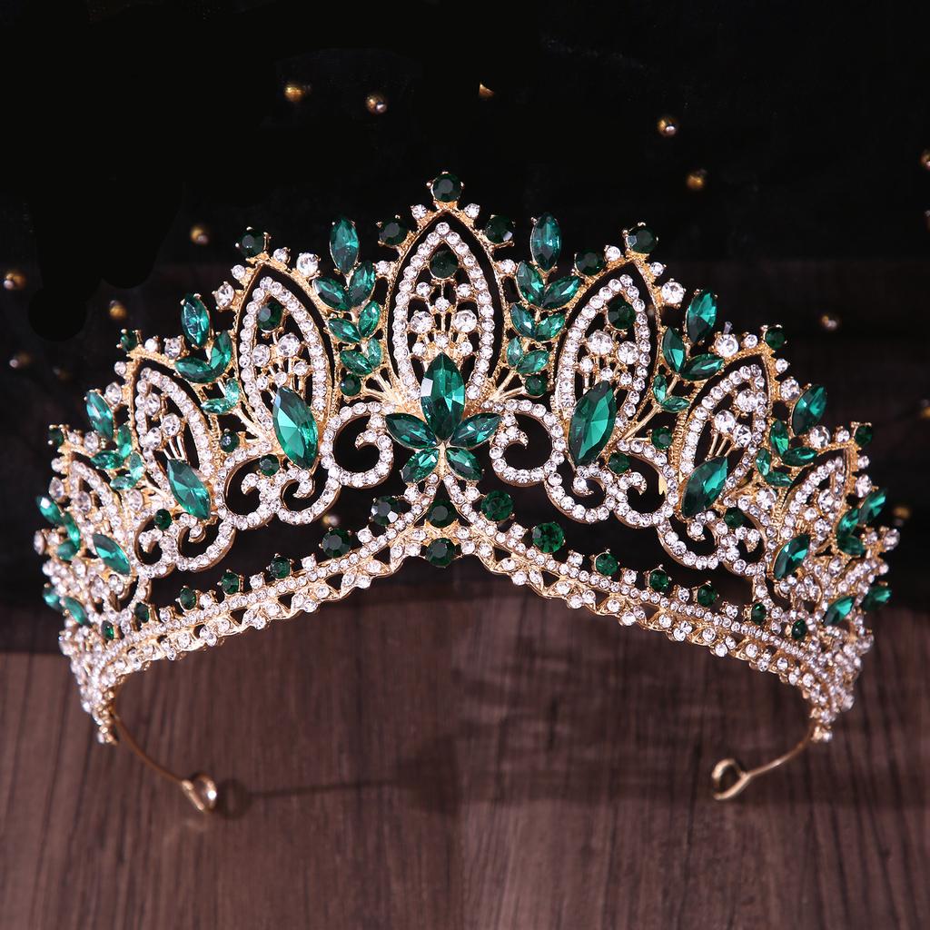 DIEZI Baroque AB Rinestone Tiara For Women Wedding Party Luxury Elegant Bridal Bride Crystal Crown Hair Accessories Jewelry