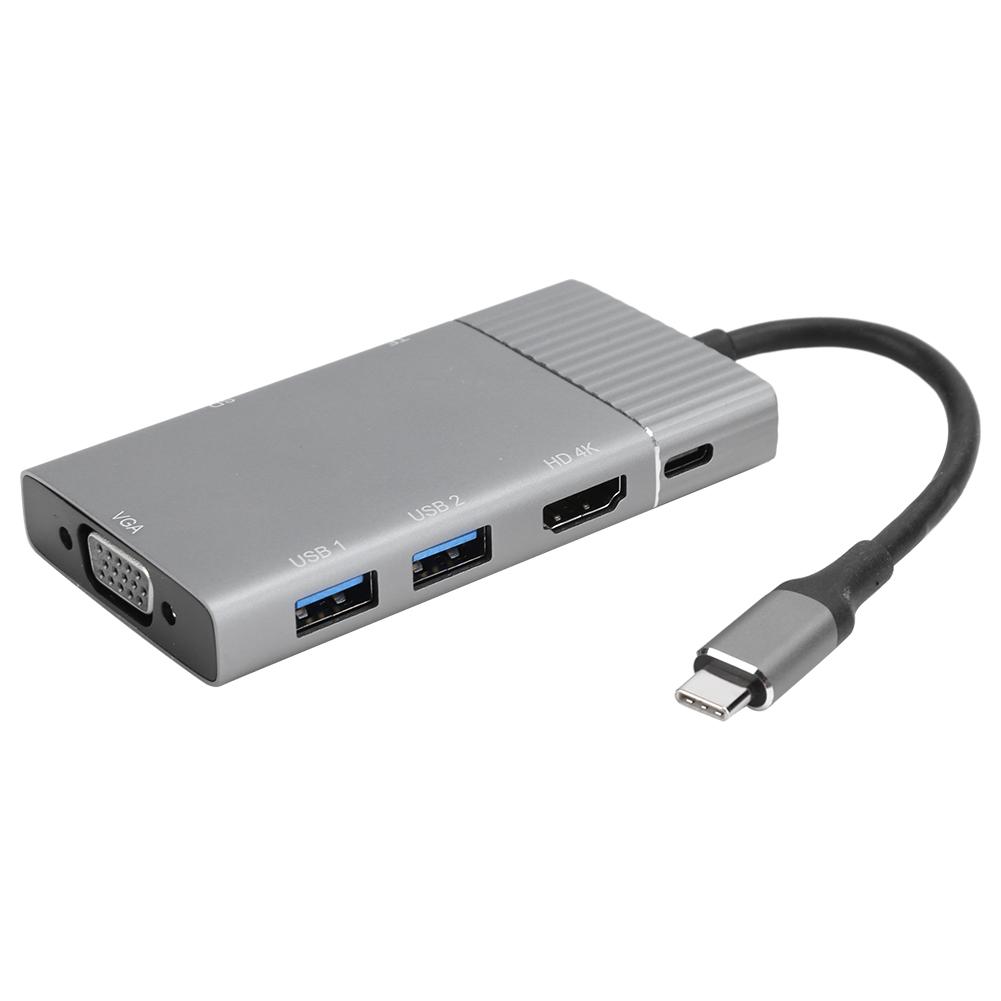 

Док-станция USB-C Hub Портативные аксессуары для ноутбуков 7-в-1 Многофункциональный