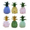Figura de Piña de Vidrio Soplado a Mano Coleccionable Mini Adornos de Fruta Escultura de Piña de Cristal Artificial para Manualidades Decoración del Hogar Cocina
