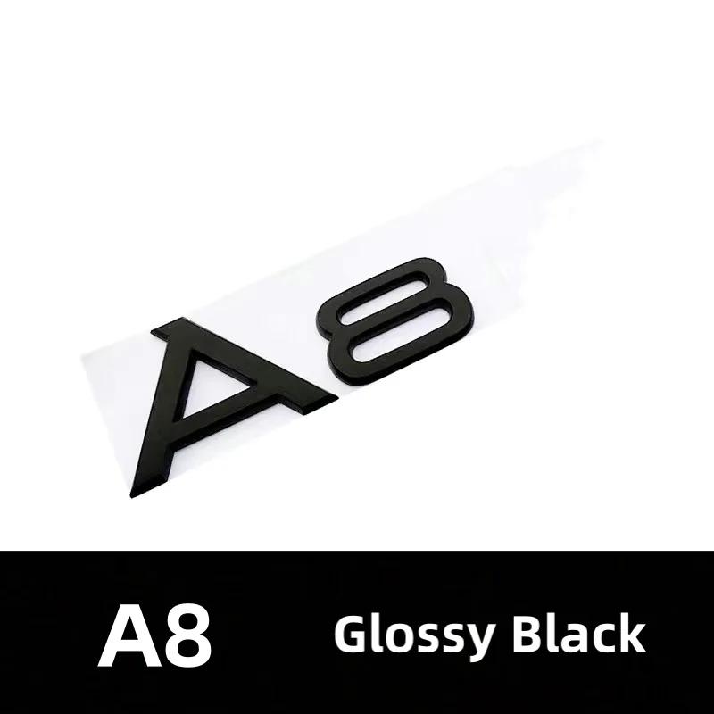 2026 Car Rear Trunk Emblem Sticker For Audi A3 A4 A5 A6 A7 A8 Q3 Q5 Q7 Original Size Quarrto Sline Emblem ABS Black Refit Accessories