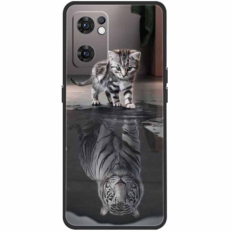 Hülle für Oppo Find X5 Lite Hülle Katze Weiches Silikon TPU Rückabdeckungen für Oppo Find X5 Lite 5G Hülle CPH2371 Stoßfest Coque Fundas