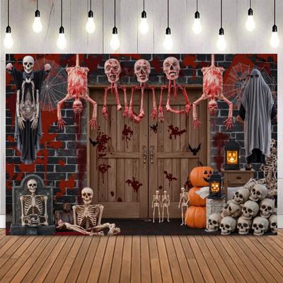 Scary Halloween Theme Photography Backdrop Horror Hospital Bloody Haunted House  Halloween Party Photo Background Decor Banner10