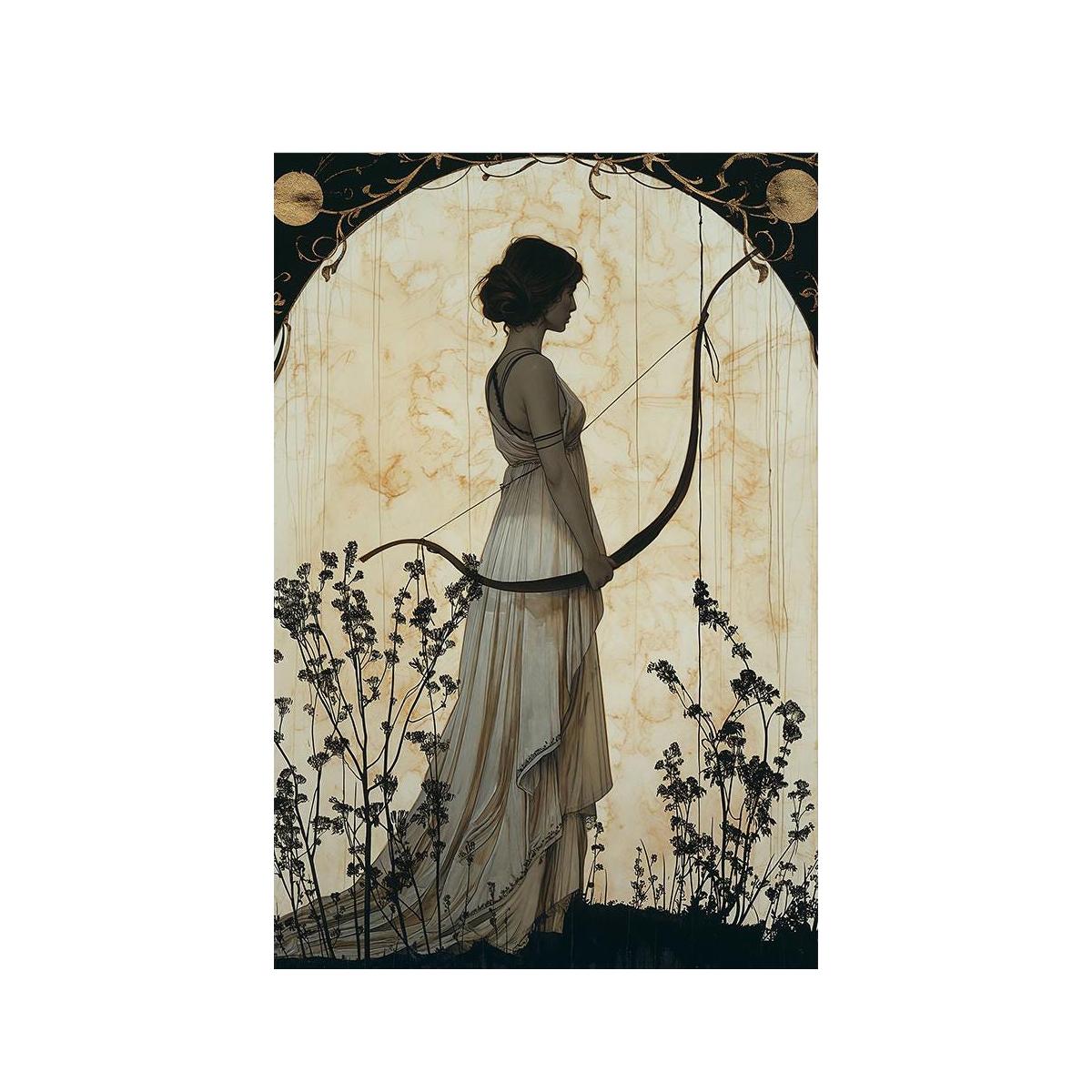 

Винтажный постер с изображением Божественной Артемиды, греческой богини охоты, принт на холсте, настенное искусство, домашний декор, постер - без рамы 21cm×30cm NoFrame