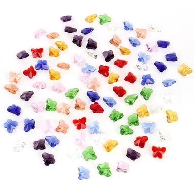 Crystal Butterfly Beads, 14mm, 9 Colors, 90-Piece Set, Handmade Suncatcher Glass Accessories, DIY Crafts