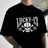 Herren Moto T-Shirt Gothic Pirat Totenkopf mit gekreuzten Knochen Lässig Street Geeignet für Reisen und Sport T