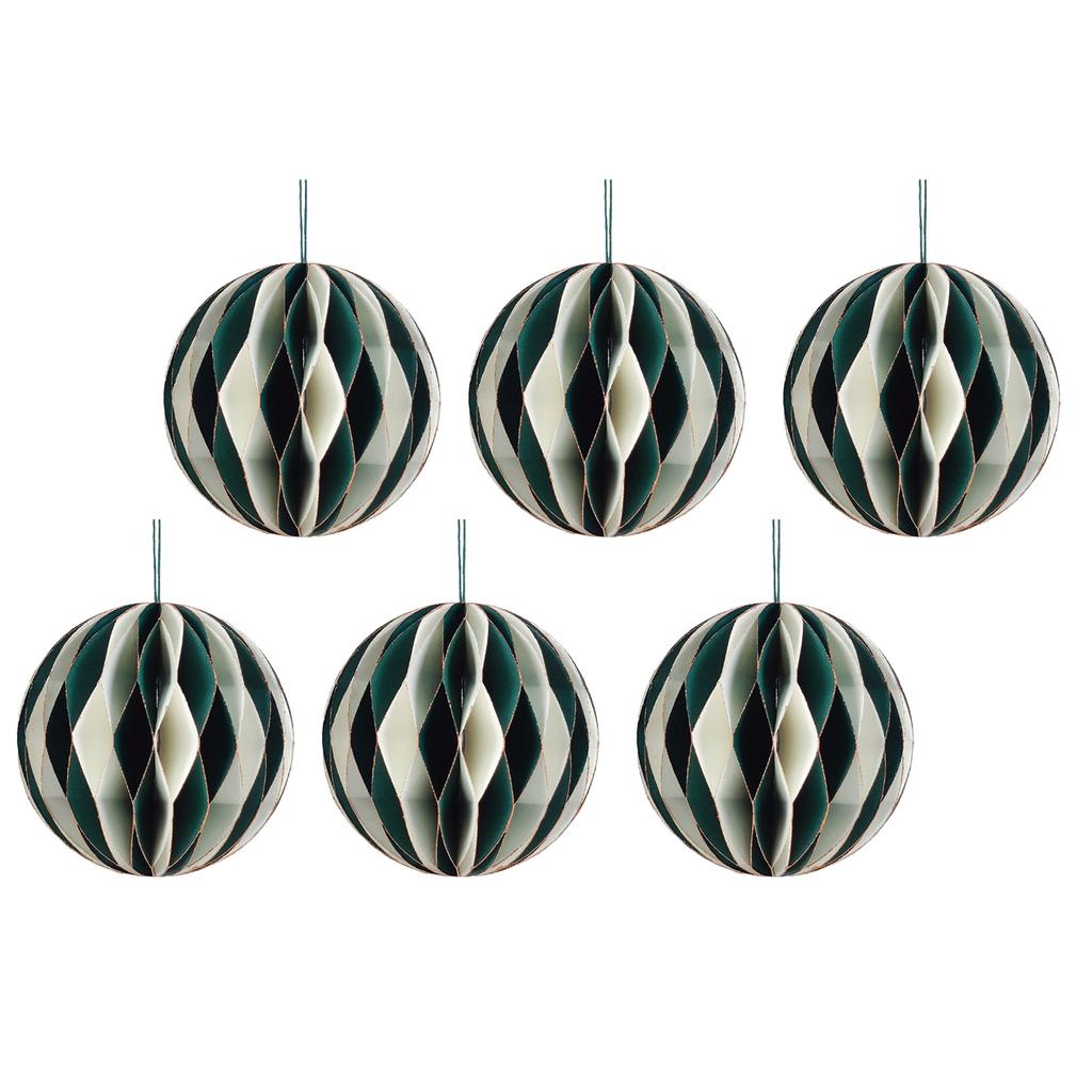 Pack Of 6 Colorful Round Honeycomb Paper Sphere Christmas Hanging Decorations for Home and Office Party Supplies
