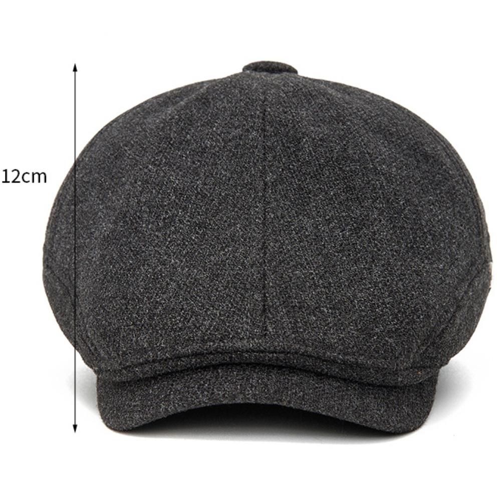 HT5030 Berets Thick Warm Winter Caps for Men Women Vintage Wool Beret Hat Male Female Adjustable Flat Cap Octagonal Beret Caps