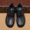 Mid To Old Age Men's Round Top Cowhide Leather Shoes for Autumn and Winter New Soft Soled Low Cut Business Cocktail Casual Leather Shoes