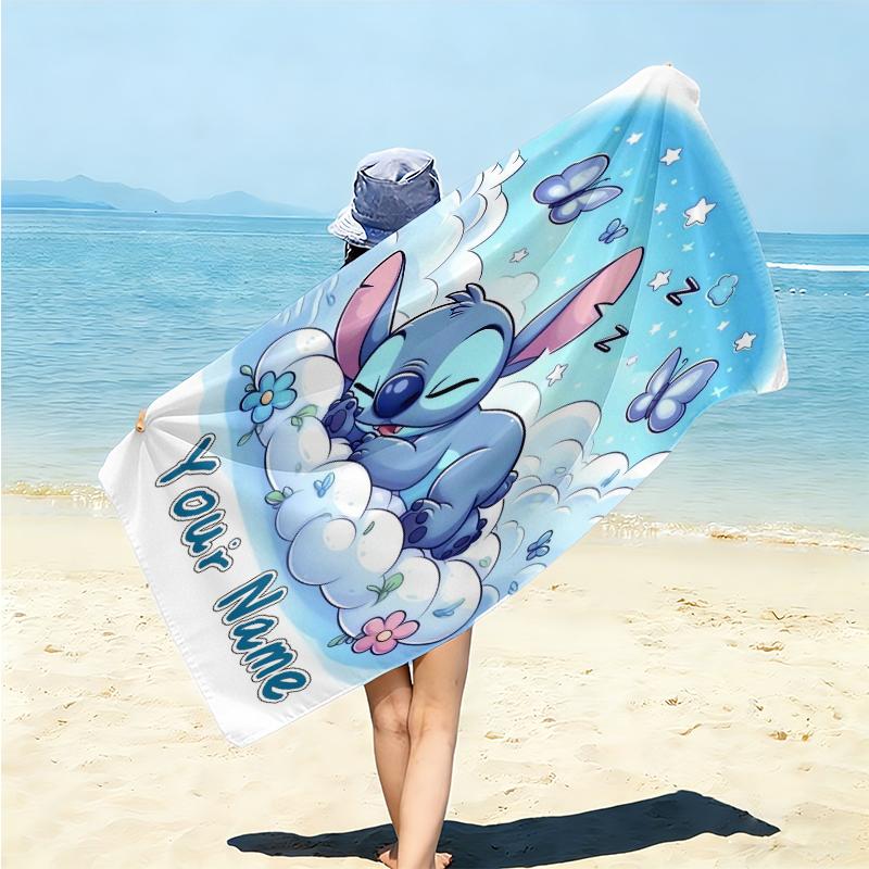 Personalized Lilo Stitch Dreamscape Beach Towel Microfiber Beach Towel Thin Absorbent for Beach Swimming Yoga Bath Sports. 0910305