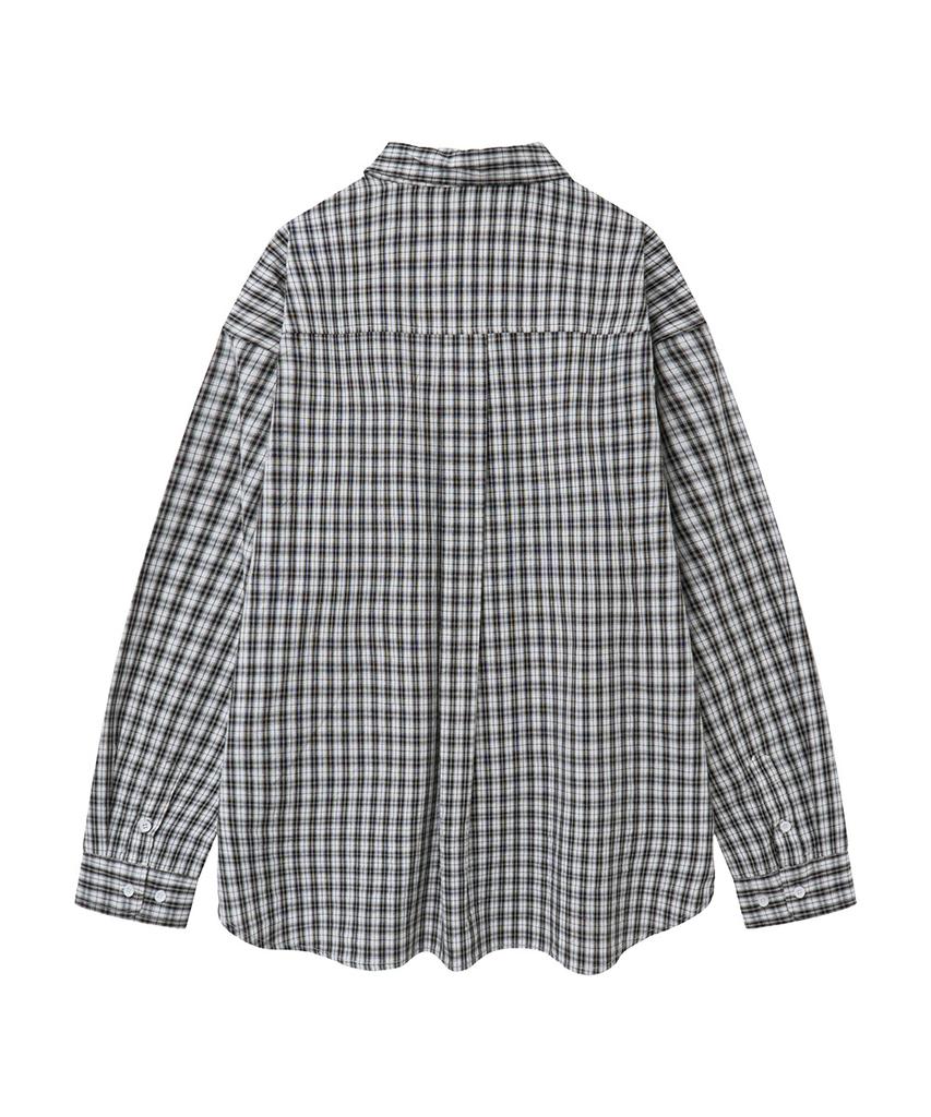 MOZMOZ Soft Basic Light Check Shirt Black