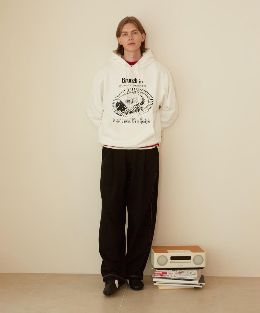 DIVINE DISTANCE Side Stitch Line Sweatpants [Black]