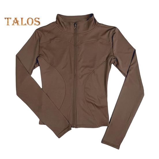 Dámská sportovní bunda na zip s vysokou elasticitou bunda na jógu s límečkem na hubnutí fitness top pro běžecké cvičení jógy