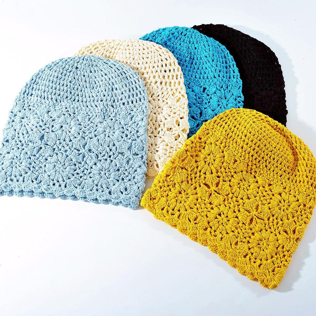 Japanese Handmade Crochet Turban Hat - Retro, Artistic, Versatile, Hollow Knit Design